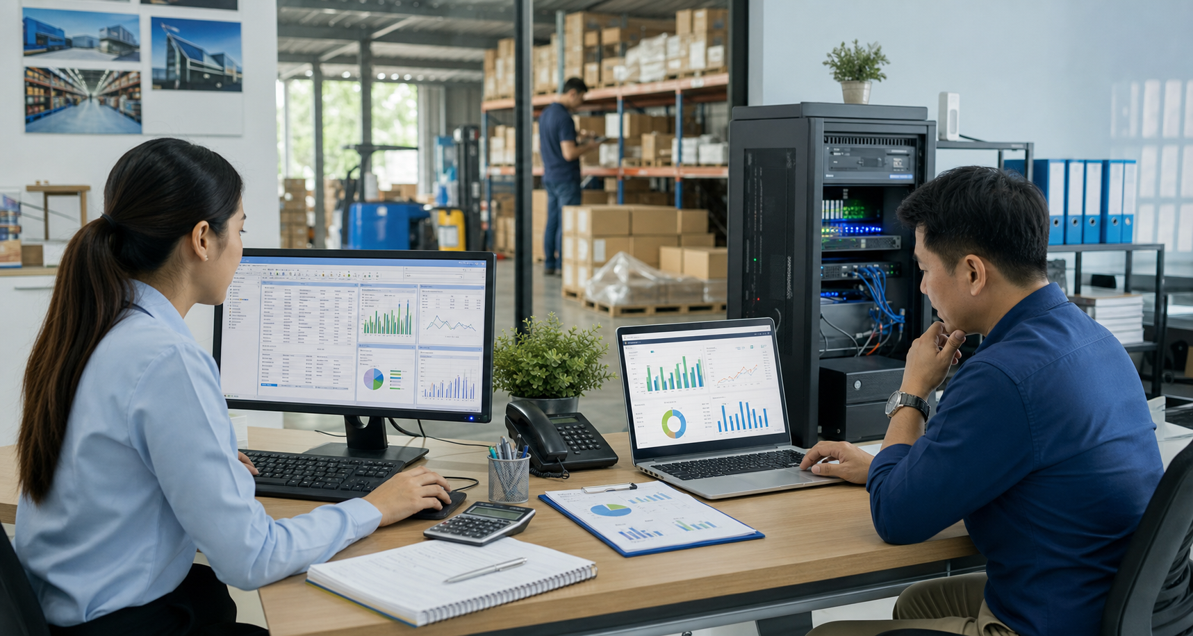 สำนักงานธุรกิจไทยใช้ SML Account บน Windows เชื่อม AI Dashboard