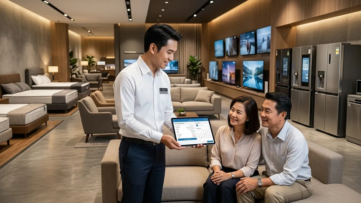 โชว์รูมเฟอร์นิเจอร์และเครื่องใช้ไฟฟ้าใช้ระบบ SML ERP บริหารคิวจัดส่งติดตั้งและสัญญาผ่อนชำระ