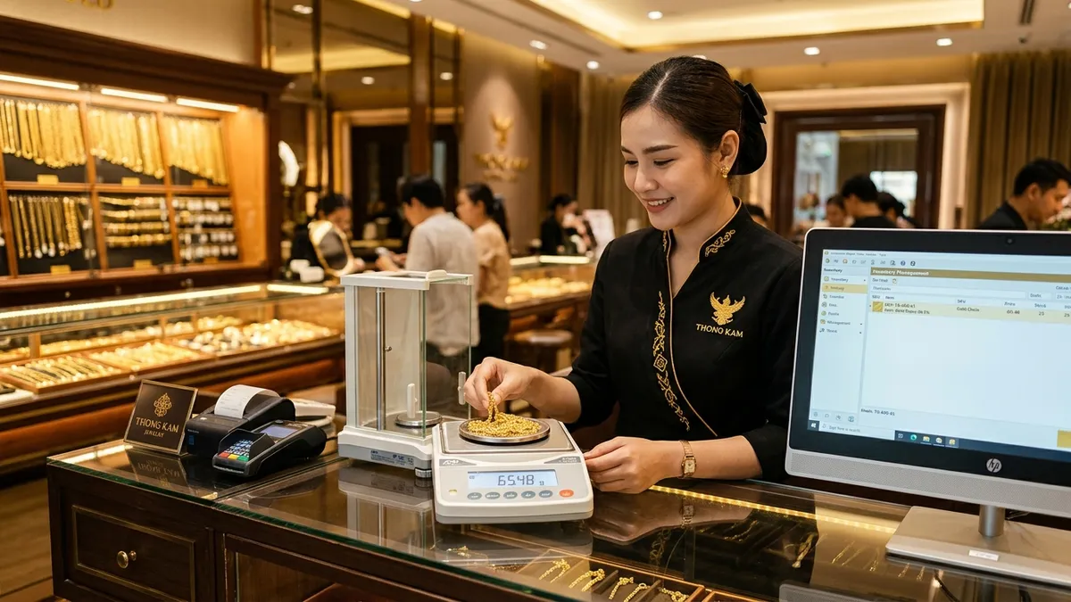 ร้านทอง เพชร จิวเวลรี่ และออมทอง ใช้ระบบ SML ERP คำนวณน้ำหนักทอง ค่ากำเหน็จ และ KYC ปปง.