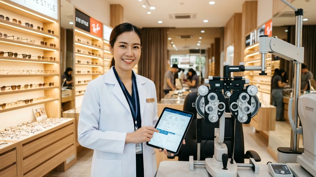ร้านแว่นตาและคลินิกวัดสายตาใช้ระบบ SML POS บันทึกค่าสายตา OD-OS และสต๊อกกรอบแว่น-เลนส์